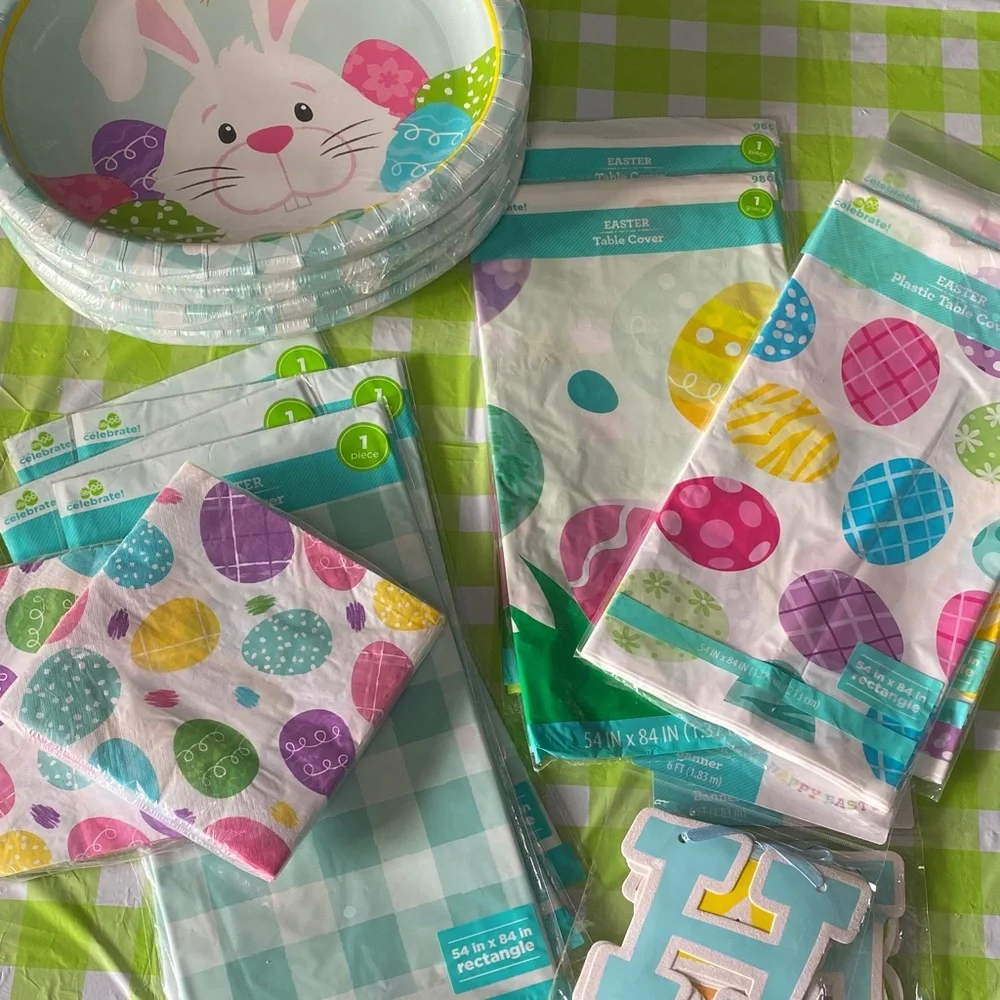 Easter Bunny and Egg Party Supplies Set